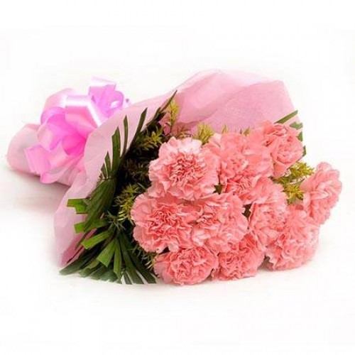 Baby Pink Carnation Bunch cake delivery Delhi